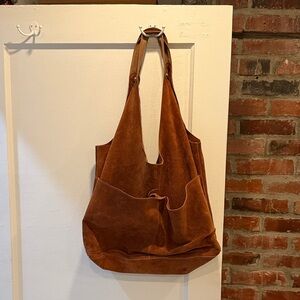 Brown Suede Free People Tote Bag